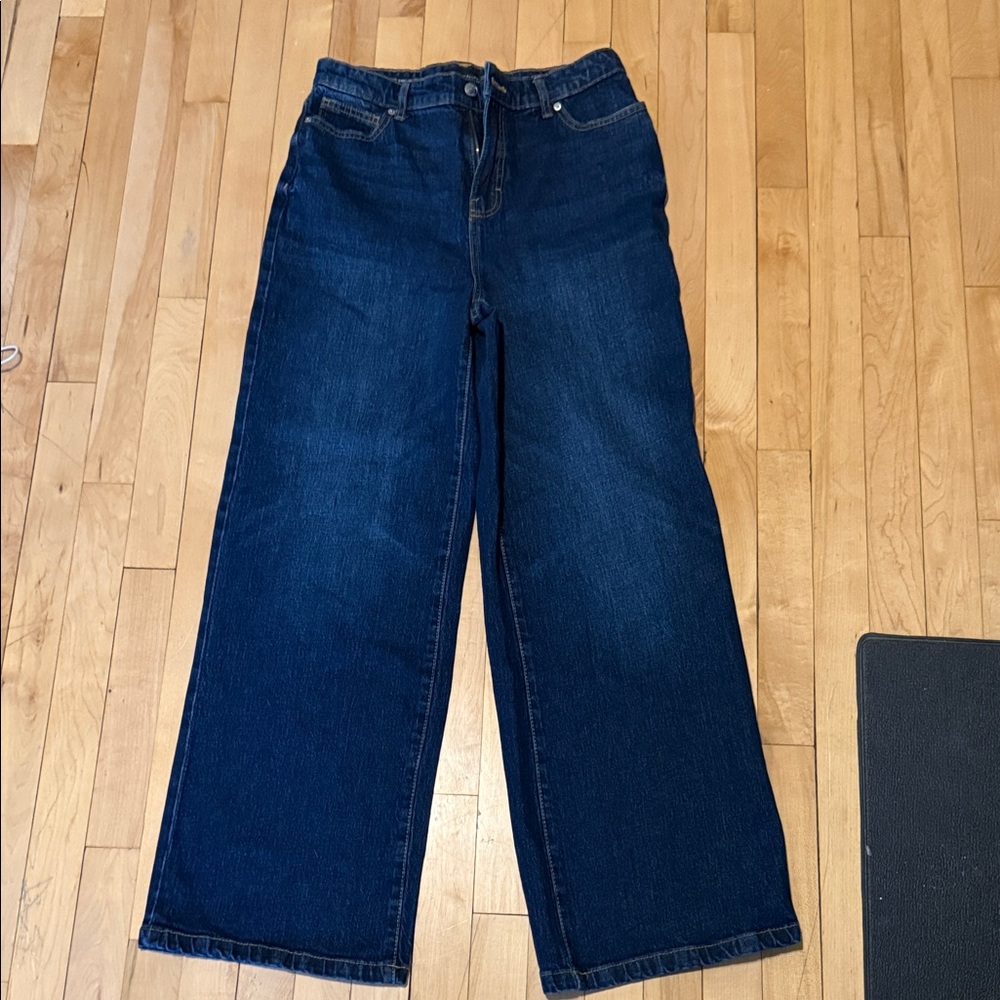 Wide Leg Dark Blue Women's Jeans